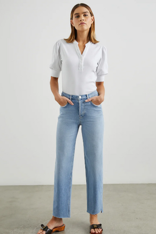 Rails Topanga Crop Straight Blue Mist Step Hem