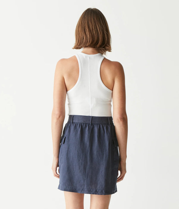 Michael Stars Martina Linen Button Front Skirt