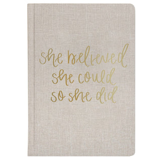 Sweet Water Decor - She Believed She Could Fabric Journal - Home Decor & Gifts