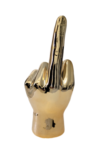 Interior Illusions Plus - Bronze Middle Finger Tabletop Sculpture