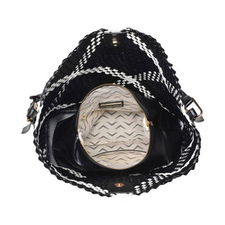 Moda Luxe - Noren Woven Hobo: Black Ivory