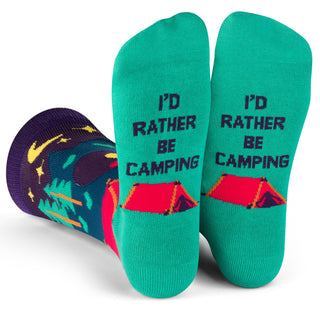 Lavley - I'd Rather Be Camping Socks (Purple/Teal) Socks