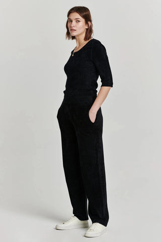 Another Love Leo Scoop Neck Top - Black Chenille