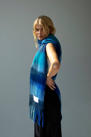 Arctic Fox & Co. - North America - The Reykjavik Scarf - 100% Recycled - Blue Check