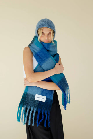 Arctic Fox & Co. - North America - The Reykjavik Scarf - 100% Recycled - Blue Check