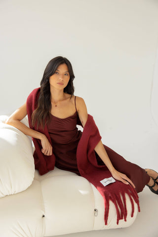 Arctic Fox & Co. - North America - The Reykjavik Scarf - 100% Recycled - Burgundy - FW25