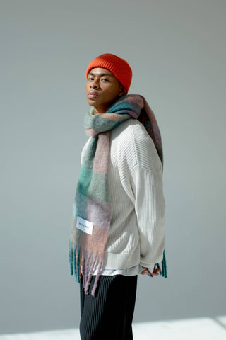 Arctic Fox & Co. - North America - The Reykjavik Scarf - 100% Recycled - Lilac Check
