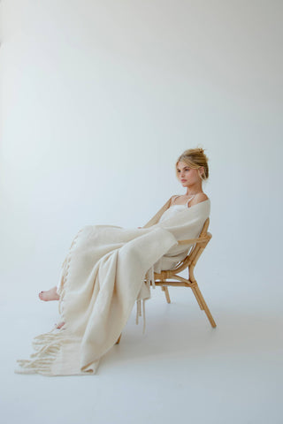 Arctic Fox & Co. - North America - The Reykjavik Throw - 100% Recycled - Pebble Beige