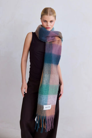 Arctic Fox & Co. The Reykjavik Check Scarf - Dusky Lilac