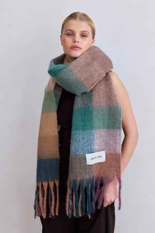 Arctic Fox & Co. The Reykjavik Check Scarf - Dusky Lilac