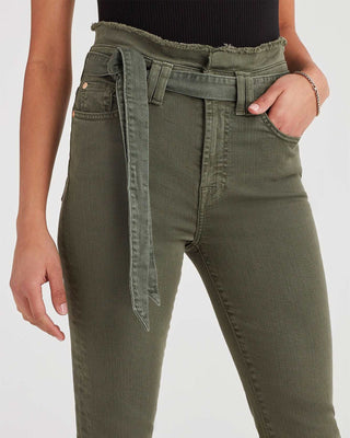 7 For All Mankind Paperbag Waist Pant in Army Green - Taryn x Philip Boutique