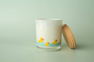 Unplug Soy Candles - Rubber Duck Wrap Bathroom Soy Candle: Teakwood & Tobacco