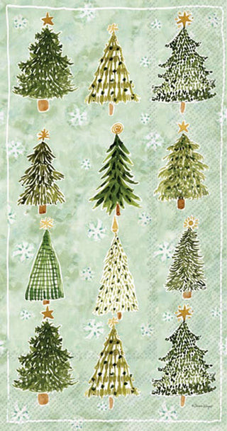 Boston International - Paper Guest Towels 16 ct Christmas Tree Pattern