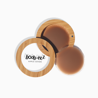 Boob-eez - Nipple Covers + Bamboo Compact: Dark Tint / 6cm