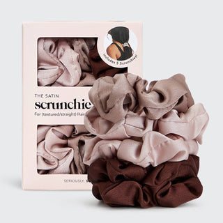 KITSCH - Satin Sleep Scrunchies 5pc- Cameo