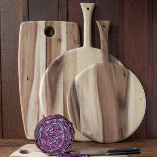 Acacia Medium Round Board with Handle