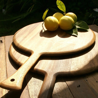 Round Acacia Wood Serving