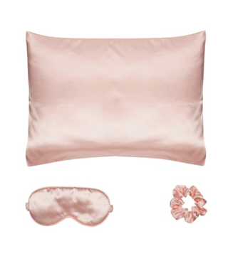 Best Beauty Group - CALA Satin Pillow Case Eyemask Scrunchie Sleep 3 Piece Set: Pink