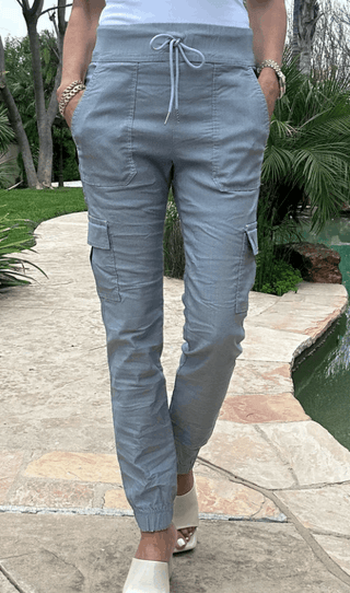 Bevy Flog Gaya Blue Gray Herringbone Jogger - Taryn x Philip Boutique