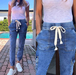 Bevy Flog Gaya Cargo Denim with Linen Tie
