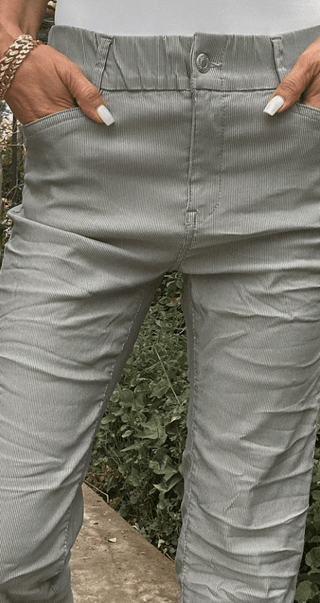 Bevy Flog Novel in Grey Stripe - Taryn x Philip Boutique