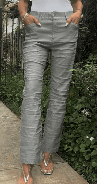 Bevy Flog Novel in Grey Stripe - Taryn x Philip Boutique