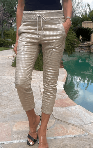 Bevy Flog Shely Gold Checkered Capri - Taryn x Philip Boutique