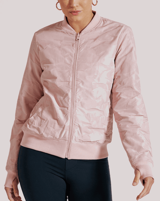 Blanc Noir Camo Reversible Bomber in Peach Blush - Taryn x Philip Boutique