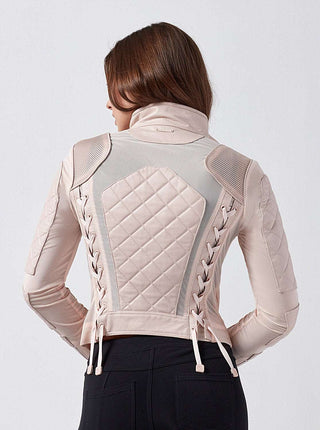 Blanc Noir Leather Mesh Moto Jacket - Taryn x Philip Boutique