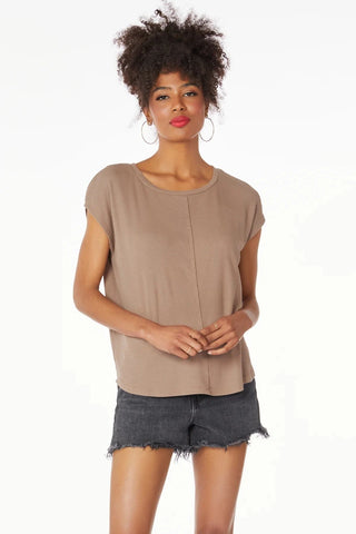 Bobi Raw Edge Drop Shoulder Tee - Taryn x Philip Boutique