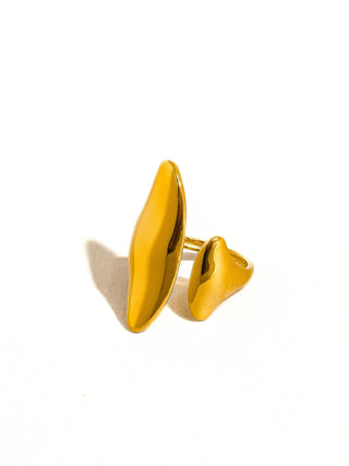 Flânerie by MAIQ - Danielle 18K Gold Non-Tarnish Abstract Statement Ring: Yellow Gold