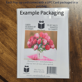 Cardstalked - 3D Vase of Roses Pop-Up greeting card, designed by Veterans!