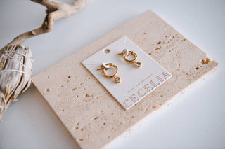 Cecelia Designs Jewelry - Starlit Shine Cubic Zirconia Hoop Earrings – Gold Plated
