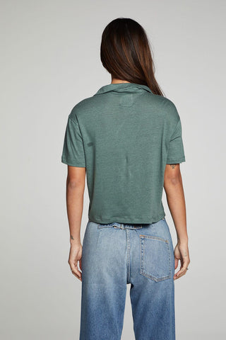 Chaser Cropped Polo Boxy Short Sleeved Tee - Taryn x Philip Boutique