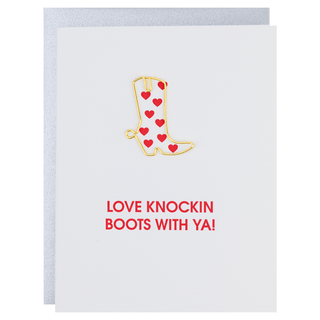 Chez Gagné - Love Knockin' Boots With Ya - Paper Clip Letterpress Card