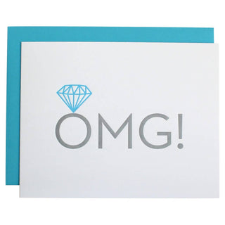 Chez Gagné - OMG! Engagement Ring Letterpress Greeting Card