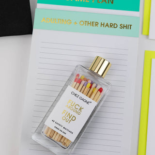 Chez Gagné - Fuck Around Find Out - Glass Bottle Matches, Funny Gift