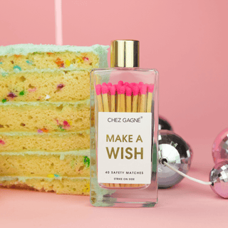 Chez Gagné - Make A Wish - Glass Bottle Safety Matches, Birthday Gift