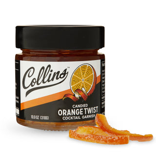 Collins - Italian Candied Orange Peel Twist Cocktail Garnish - 10.9 oz