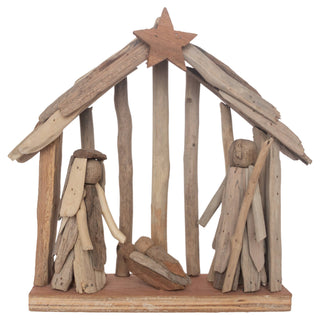 Boston International - 11.25" Driftwood Nativity Scene Christmas Décor