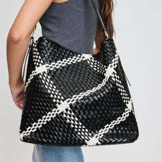 Moda Luxe - Noren Woven Hobo: Black Ivory