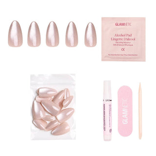 Glamnetic - The Vow Press-On Nails | Short Almond | Nude Velvet Gloss