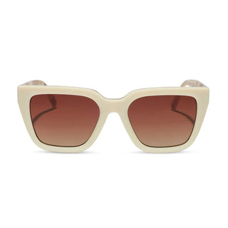 DIFF Eyewear Amara Courtside Ivory Gilded Tortoise Brown Gradient Polarized Sunglasses