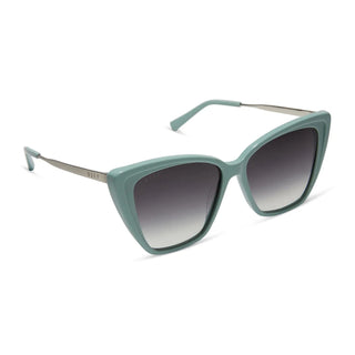 DIFF Eyewear Becky II Cateye Sunglasses Steel Teal + Grey Gradient