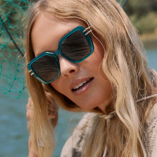 DIFF Eyewear Dasha Sunglasses Dark Teal Grey