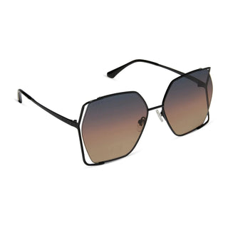 DIFF Eyewear Donna IV Polarized Sunglasses - Black + Twilight Gradient