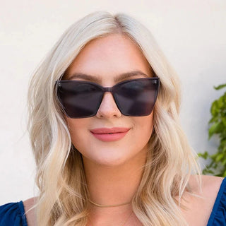 DIFF Eyewear Goldie Cat Eye Sunglasses - Black+Smoke Flash