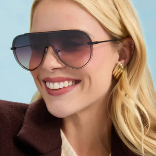DIFF Eyewear Imani Sunglasses - Brushed Black Twilight Gradient
