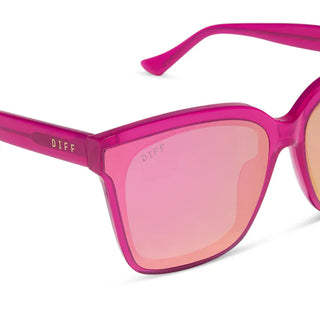 DIFF Eyewear Meredith II Sunglasses Bright Tulip Pink Mirror