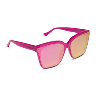 DIFF Eyewear Meredith II Sunglasses Bright Tulip Pink Mirror
